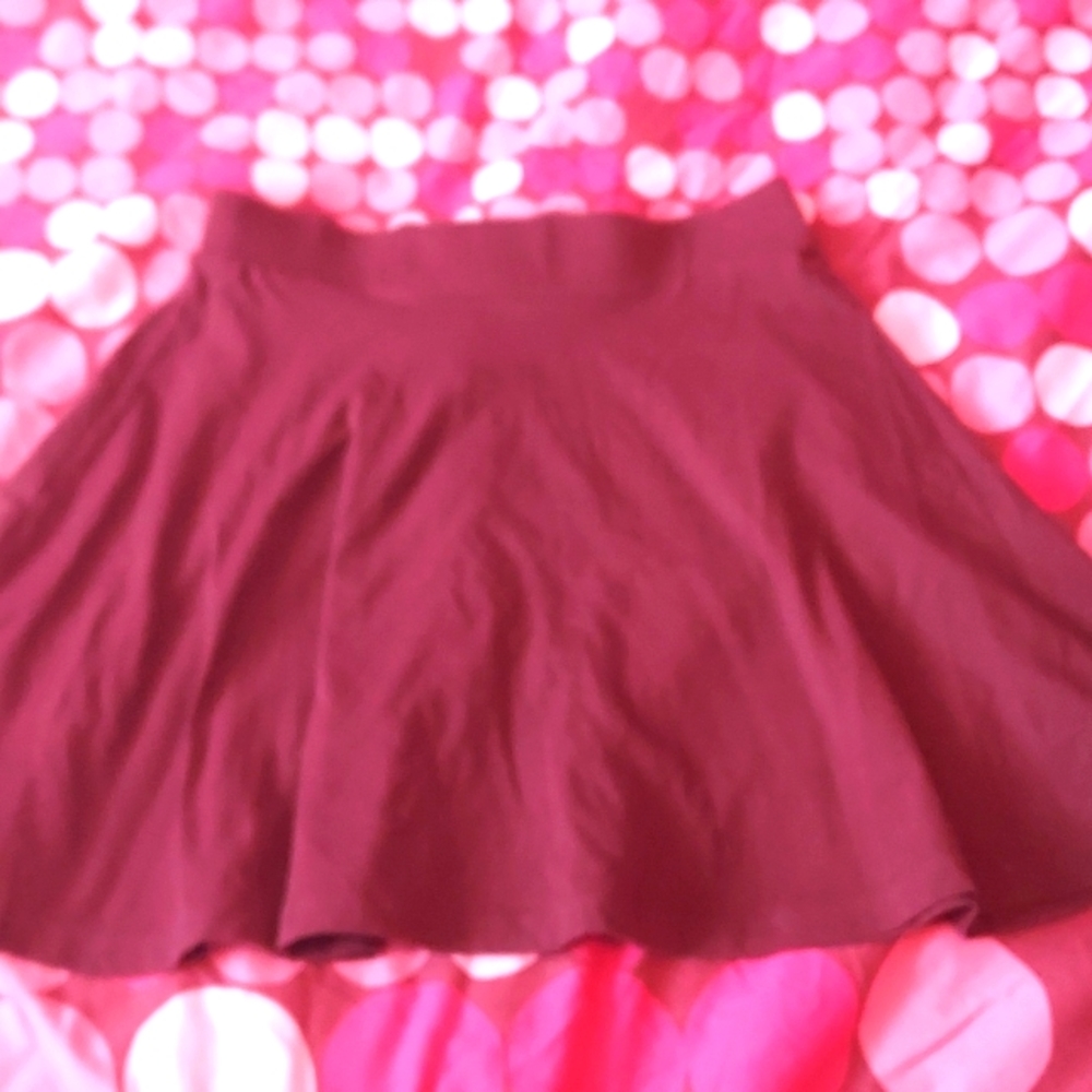 PINK Small Marroon Skater Skirt